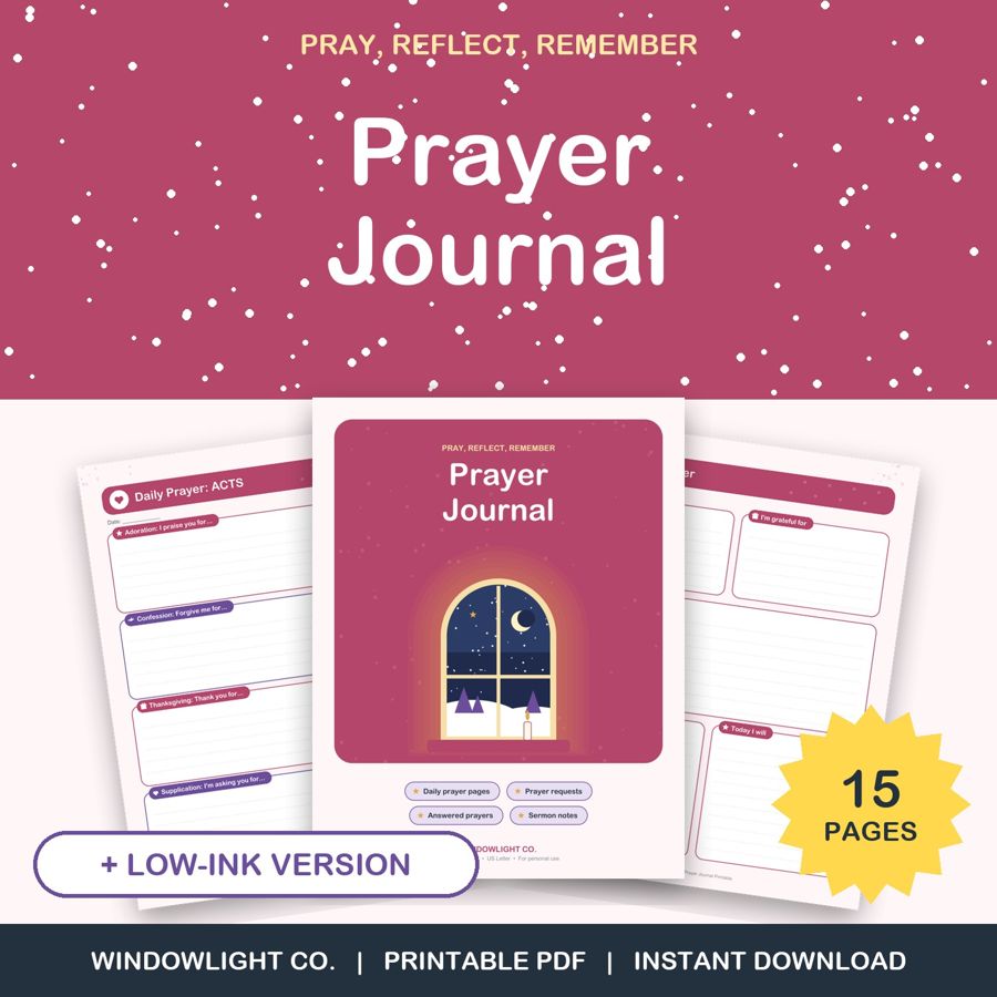 Prayer Journal Printable cover