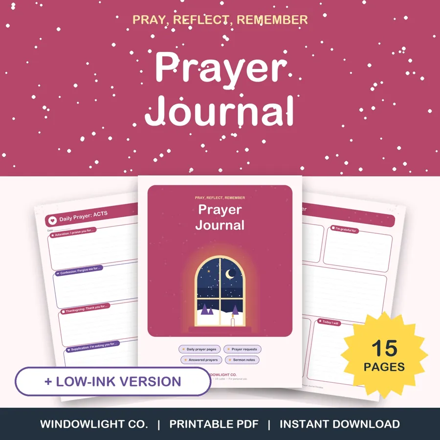 Prayer Journal Printable cover